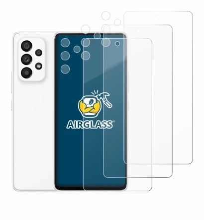 Immagine del dispositivo Samsung Galaxy A53 5G (Fronte+Fotocamera) con un'ampia varietà di protezioni per lo schermo.