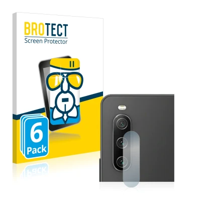 Parte frontale di una confezione del prodotto con il logo del marchio BROTECT. Accanto è raffigurato il dispositivo Sony Xperi