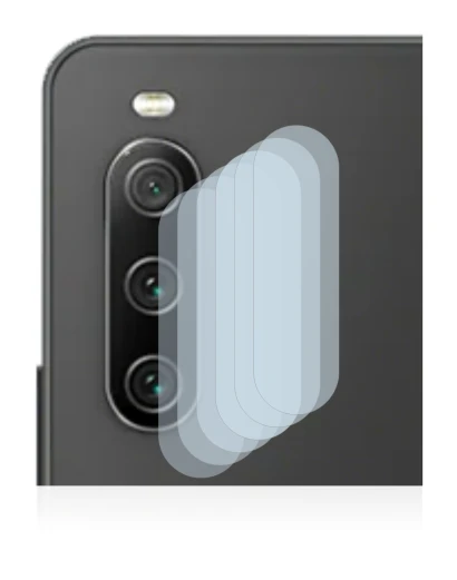 Immagine del dispositivo Sony Xperia 10 IV (SOLO Fotocamera) con un'ampia varietà di protezioni per lo schermo.