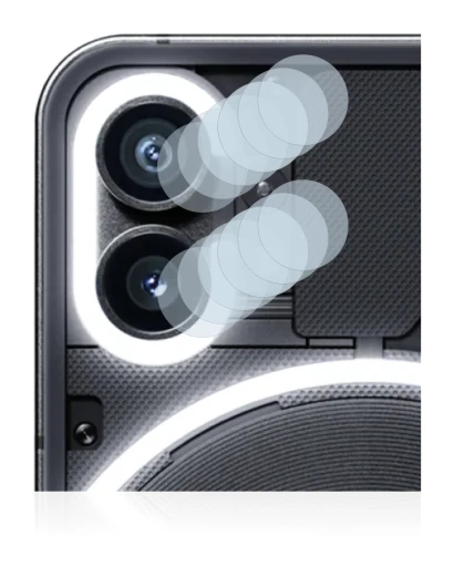 Immagine del dispositivo Nothing Phone (1) (SOLO Fotocamera) con un'ampia varietà di protezioni per lo schermo.