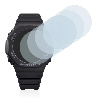 Immagine del dispositivo Casio G-Shock GA-B2100 con un'ampia varietà di protezioni per lo schermo.