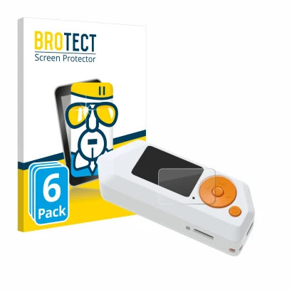 Parte frontale di una confezione del prodotto con il logo del marchio BROTECT. Accanto è raffigurato il dispositivo Flipper Ze