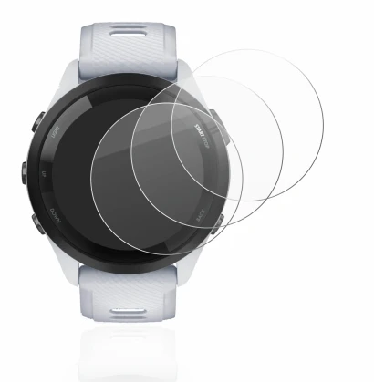 Immagine del dispositivo Garmin Forerunner 265 (46 mm) con un'ampia varietà di protezioni per lo schermo.