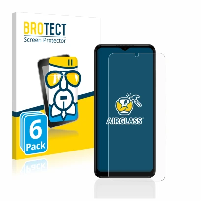 Parte frontale di una confezione del prodotto con il logo del marchio BROTECT. Accanto è raffigurato il dispositivo Nokia G22 