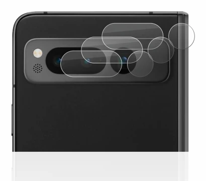 Immagine del dispositivo Google Pixel Fold (SOLO Fotocamera) con un'ampia varietà di protezioni per lo schermo.