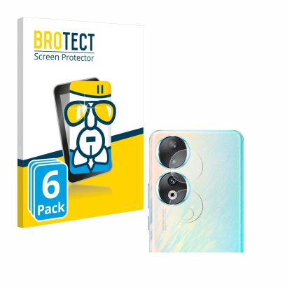 Parte frontale di una confezione del prodotto con il logo del marchio BROTECT. Accanto è raffigurato il dispositivo Honor 90 (
