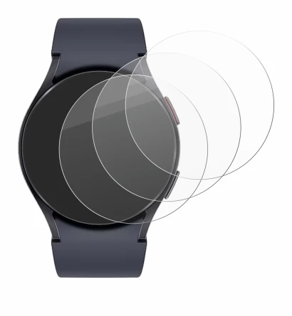 Immagine del dispositivo Samsung Galaxy Watch 6 (44 mm) con un'ampia varietà di protezioni per lo schermo.