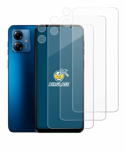 Immagine del dispositivo Motorola Moto G14 (Fronte+Fotocamera) con un'ampia varietà di protezioni per lo schermo.