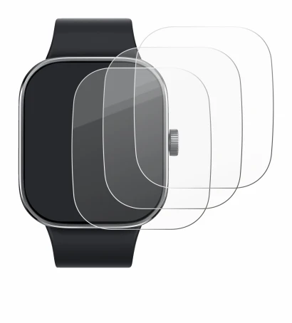 Immagine del dispositivo Xiaomi Redmi Watch 4 con un'ampia varietà di protezioni per lo schermo.