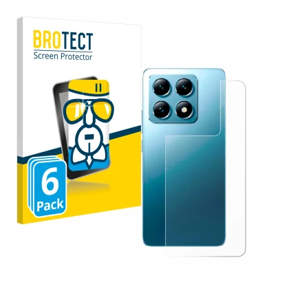 Parte frontale di una confezione del prodotto con il logo del marchio BROTECT. Accanto è raffigurato il dispositivo Xiaomi 14T