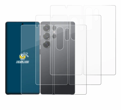 Immagine del dispositivo Samsung Galaxy S25 Ultra (Fronte+Retro) con un'ampia varietà di protezioni per lo schermo.