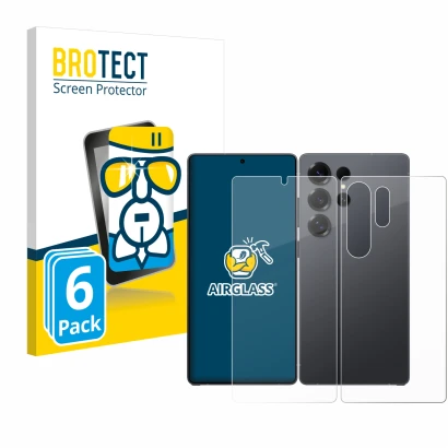 Parte frontale di una confezione del prodotto con il logo del marchio BROTECT. Accanto è raffigurato il dispositivo Samsung Ga