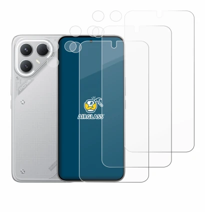 Immagine del dispositivo Tecno Pova 7 Pro (Fronte+Fotocamera) con un'ampia varietà di protezioni per lo schermo.