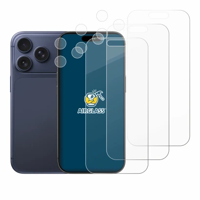 Immagine del dispositivo Apple iPhone 17 Pro (Fronte+Fotocamera) con un'ampia varietà di protezioni per lo schermo.