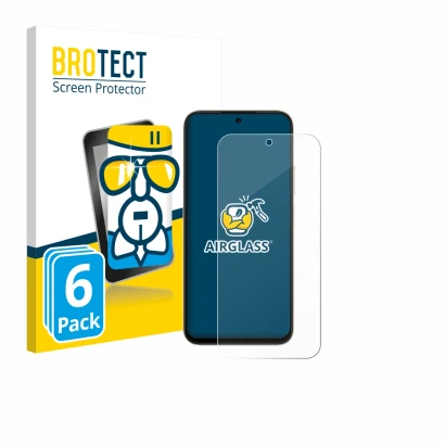 Parte frontale di una confezione del prodotto con il logo del marchio BROTECT. Accanto è raffigurato il dispositivo Oppo A6t 4