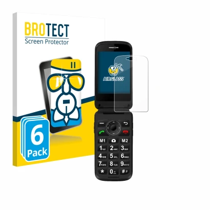 Parte frontale di una confezione del prodotto con il logo del marchio BROTECT. Accanto è raffigurato il dispositivo Simvalley