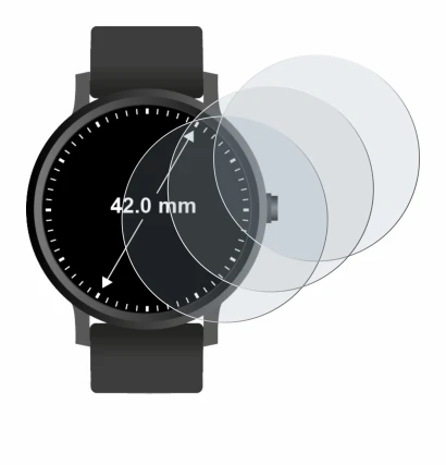 Immagine del dispositivo Orologi (Circolare, ø: 42 mm) con un'ampia varietà di protezioni per lo schermo.