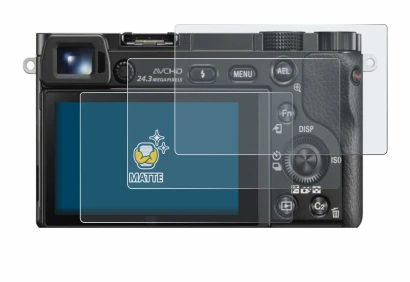 Immagine del dispositivo Sony Alpha 6000 con un'ampia varietà di protezioni per lo schermo.
