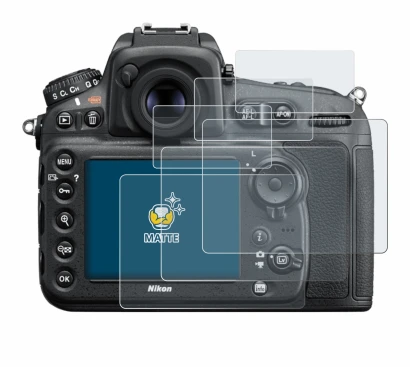 Immagine del dispositivo Nikon D810 con un'ampia varietà di protezioni per lo schermo.
