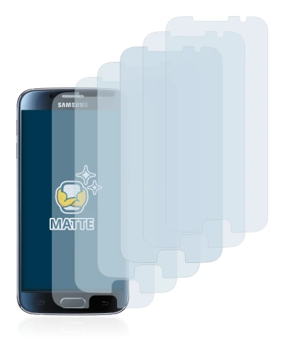 Immagine del dispositivo Samsung Galaxy S6 con un'ampia varietà di protezioni per lo schermo.