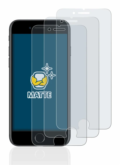 Immagine del dispositivo Apple iPhone 7 con un'ampia varietà di protezioni per lo schermo.