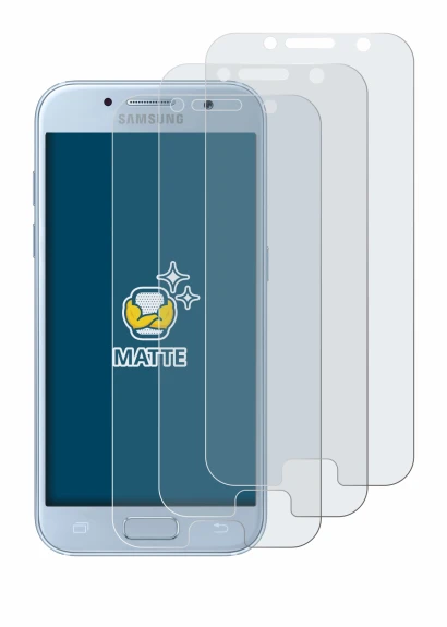 Immagine del dispositivo Samsung Galaxy A5 2017 con un'ampia varietà di protezioni per lo schermo.