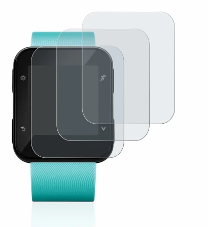 Immagine del dispositivo Garmin Forerunner 35 con un'ampia varietà di protezioni per lo schermo.