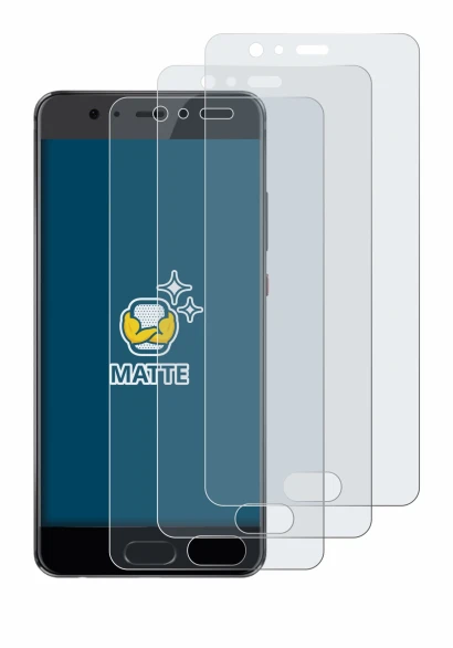 Immagine del dispositivo Huawei P10 Plus con un'ampia varietà di protezioni per lo schermo.
