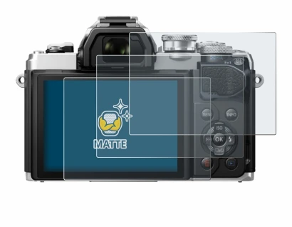 Immagine del dispositivo Olympus OM-D E-M10 Mark III con un'ampia varietà di protezioni per lo schermo.