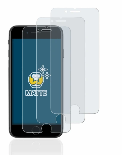 Immagine del dispositivo Apple iPhone SE 2 2020 con un'ampia varietà di protezioni per lo schermo.