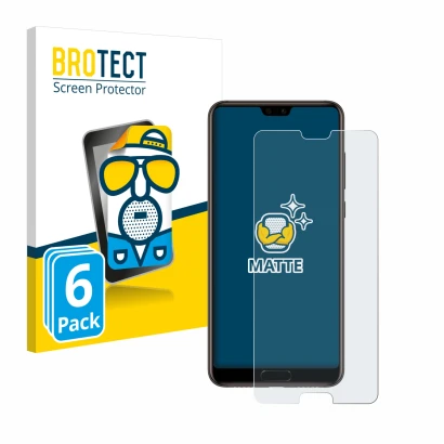 Parte frontale di una confezione del prodotto con il logo del marchio BROTECT. Accanto è raffigurato il dispositivo Huawei P20
