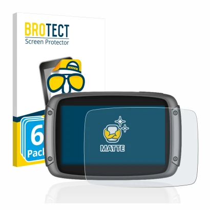 Parte frontale di una confezione del prodotto con il logo del marchio BROTECT. Accanto è raffigurato il dispositivo TomTom Rid