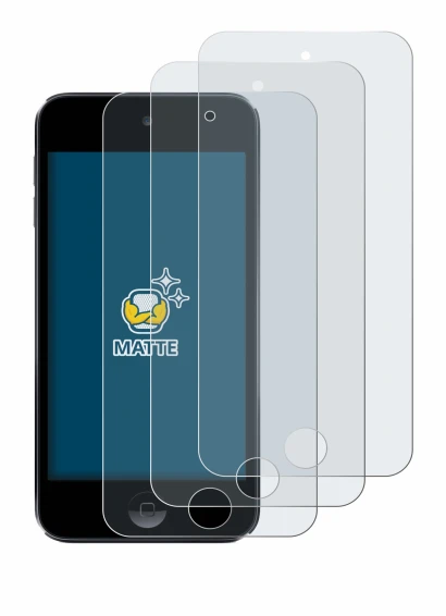 Immagine del dispositivo Apple iPod Touch (7a. Gen.) con un'ampia varietà di protezioni per lo schermo.