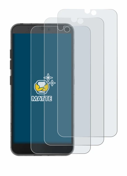 Immagine del dispositivo Fairphone 3 con un'ampia varietà di protezioni per lo schermo.
