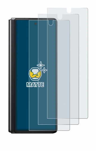 Immagine del dispositivo Samsung Galaxy Z Fold 2 5G con un'ampia varietà di protezioni per lo schermo.