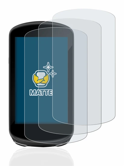 Immagine del dispositivo Garmin Edge 1030 Plus con un'ampia varietà di protezioni per lo schermo.