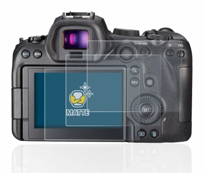 Immagine del dispositivo Canon EOS R6 con un'ampia varietà di protezioni per lo schermo.