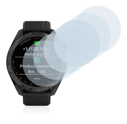 Immagine del dispositivo Garmin Approach S42 con un'ampia varietà di protezioni per lo schermo.