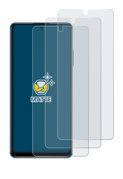 Immagine del dispositivo ZTE Blade V30 con un'ampia varietà di protezioni per lo schermo.