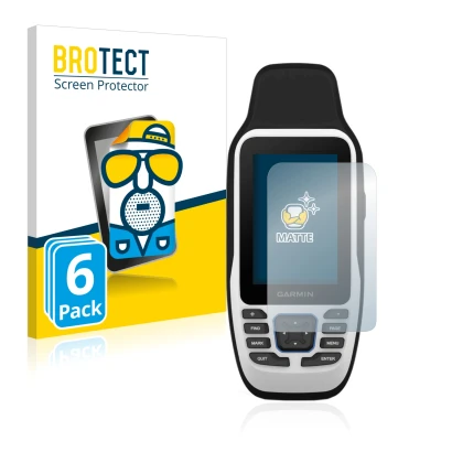 Parte frontale di una confezione del prodotto con il logo del marchio BROTECT. Accanto è raffigurato il dispositivo Garmin GPS