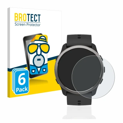 Parte frontale di una confezione del prodotto con il logo del marchio BROTECT. Accanto è raffigurato il dispositivo Suunto 5 P