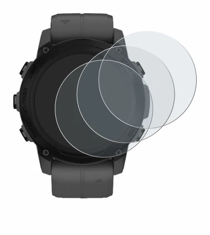 Immagine del dispositivo Garmin Descent G1 con un'ampia varietà di protezioni per lo schermo.