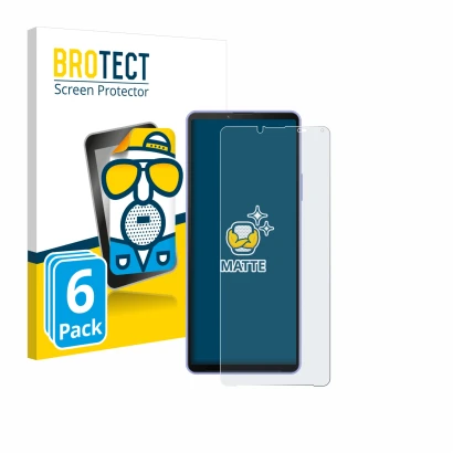 Parte frontale di una confezione del prodotto con il logo del marchio BROTECT. Accanto è raffigurato il dispositivo Sony Xperi