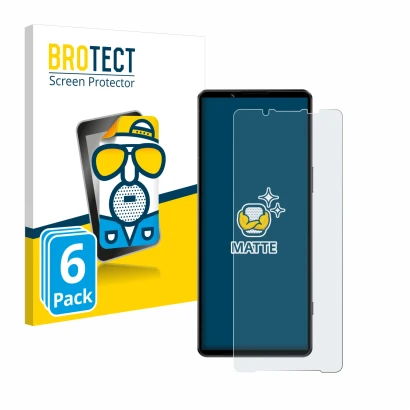 Parte frontale di una confezione del prodotto con il logo del marchio BROTECT. Accanto è raffigurato il dispositivo Sony Xperi