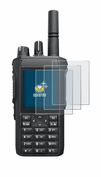 Immagine del dispositivo Motorola R7 FKP con un'ampia varietà di protezioni per lo schermo.
