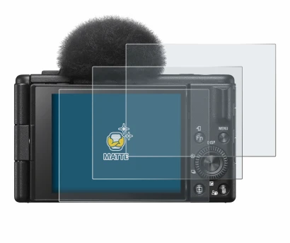 Immagine del dispositivo Sony ZV-1F con un'ampia varietà di protezioni per lo schermo.