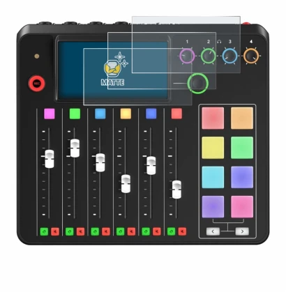 Immagine del dispositivo Rode Rodecaster Pro II con un'ampia varietà di protezioni per lo schermo.