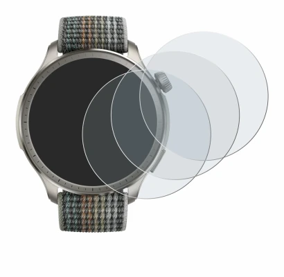 Immagine del dispositivo Huami Amazfit Balance con un'ampia varietà di protezioni per lo schermo.