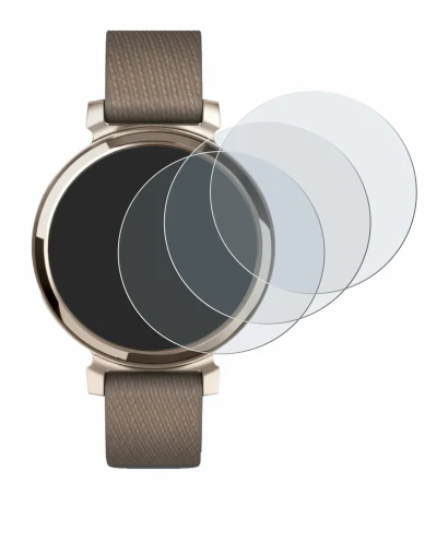 Immagine del dispositivo Garmin Lily 2 con un'ampia varietà di protezioni per lo schermo.