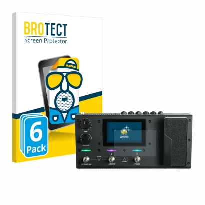 Parte frontale di una confezione del prodotto con il logo del marchio BROTECT. Accanto è raffigurato il dispositivo Headrush M